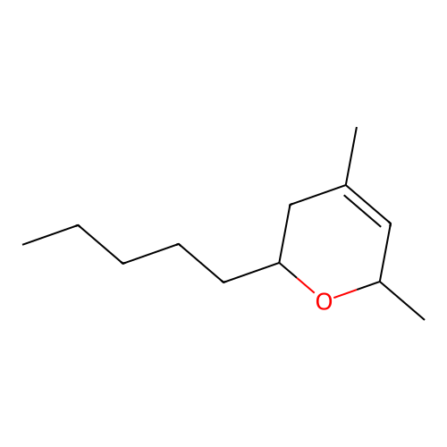3,6-dihydro-4,6-dimethyl-2-pentyl-2H-pyran structure