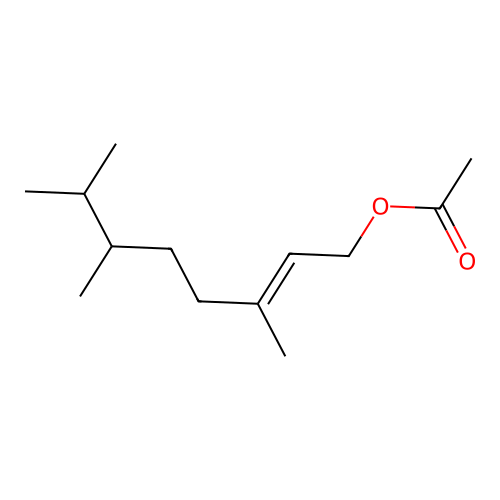 3,6,7-Trimethyloct-2-en-1-yl acetate structure