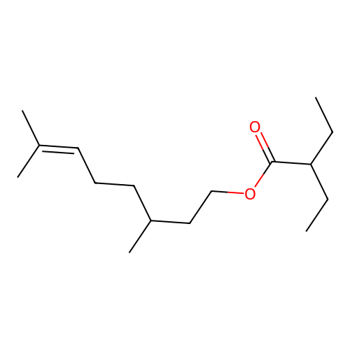 3,7-Dimethyloct-6-enyl 2-ethylbutyrate structure