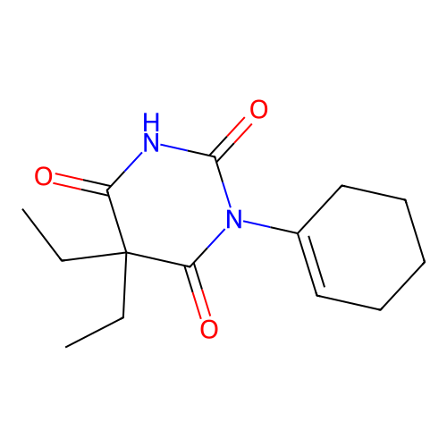 1-(1-Cyclohexen-1-yl)-5,5-diethylbarbituric acid structure