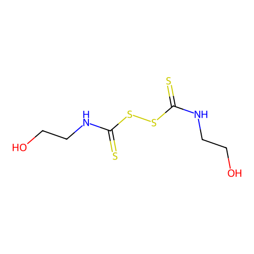 N,N'-bis(2-hydroxyethyl)thioperoxydicarbamic acid structure