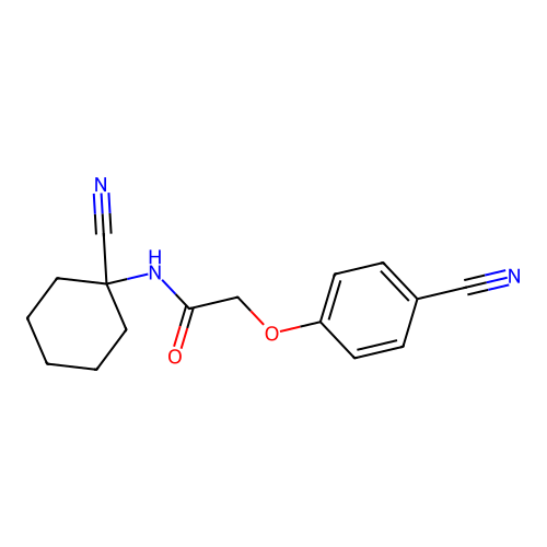 N-(1-cyanocyclohexyl)-2-(4-cyanophenoxy)acetamide structure
