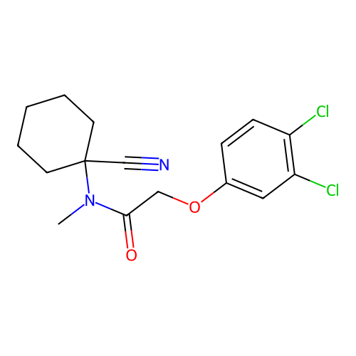 N-(1-cyanocyclohexyl)-2-(3,4-dichlorophenoxy)-N-methylacetamide structure