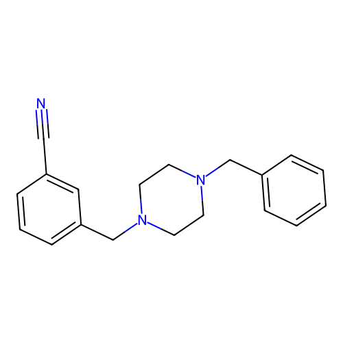 3-[(4-Benzylpiperazin-1-yl)methyl]benzonitrile structure