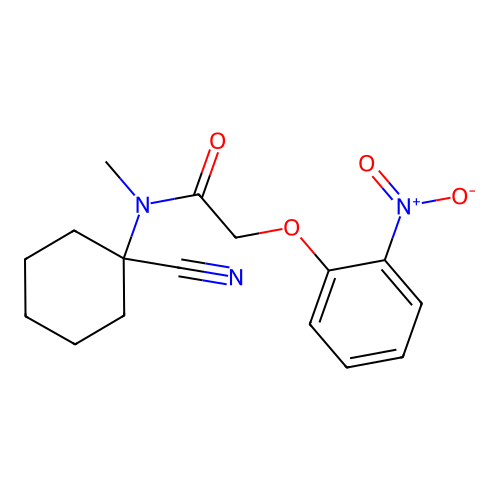 N-(1-cyanocyclohexyl)-N-methyl-2-(2-nitrophenoxy)acetamide structure