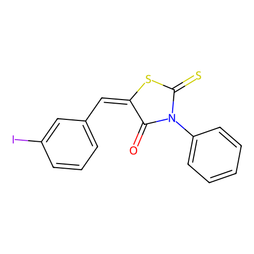 (5E)-5-[(3-Iodophenyl)methylidene]-3-phenyl-2-sulfanylidene-1,3-thiazolidin-4-one structure