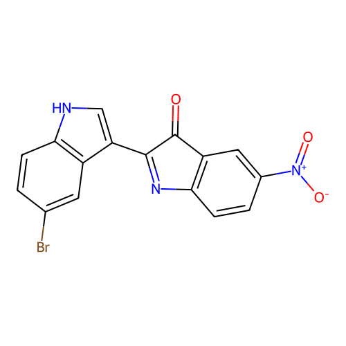 (2Z)-2-(5-Bromo-3H-indol-3-ylidene)-5-nitro-1,2-dihydro-3H-indol-3-one structure