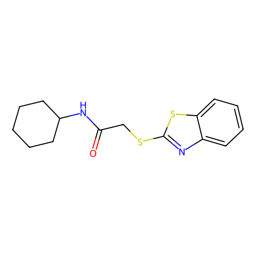 2-(1,3-benzothiazol-2-ylsulfanyl)-N-cyclohexylacetamide structure