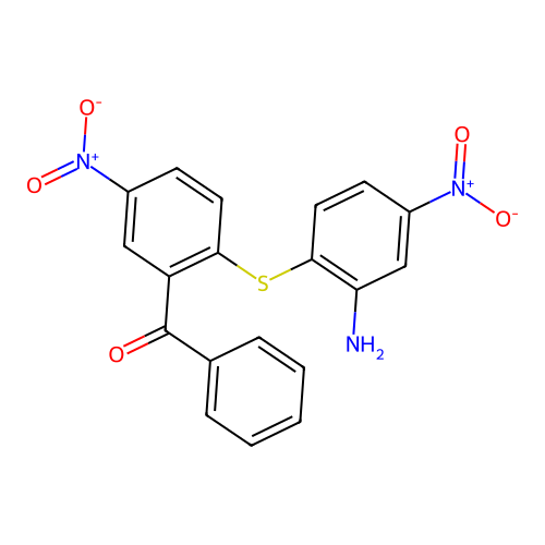 (2-((2-Amino-4-nitrophenyl)thio)-5-nitrophenyl) phenyl ketone structure