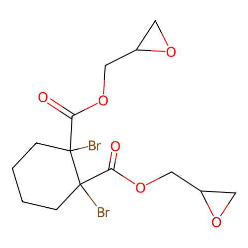Bis(2,3-epoxypropyl) dibromocyclohexane-1,2-dicarboxylate structure
