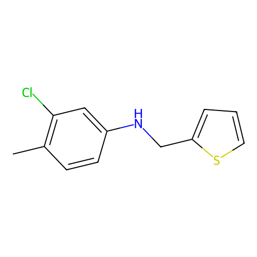 3-chloro-4-methyl-N-(thiophen-2-ylmethyl)aniline structure