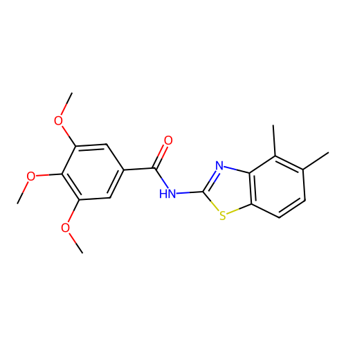 N-(4,5-dimethyl-1,3-benzothiazol-2-yl)-3,4,5-trimethoxybenzamide structure