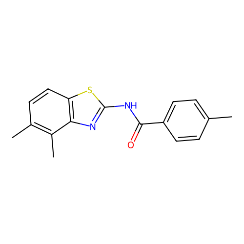 N-(4,5-dimethyl-1,3-benzothiazol-2-yl)-4-methylbenzamide structure