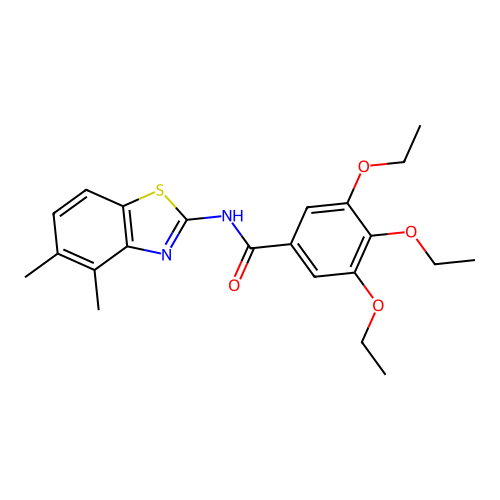 N-(4,5-dimethyl-1,3-benzothiazol-2-yl)-3,4,5-triethoxybenzamide structure
