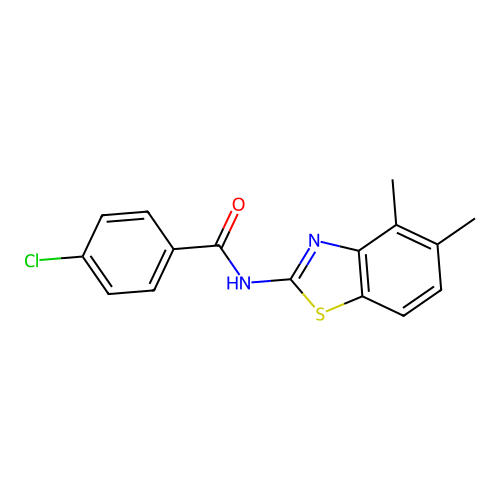 4-chloro-N-(4,5-dimethyl-1,3-benzothiazol-2-yl)benzamide structure