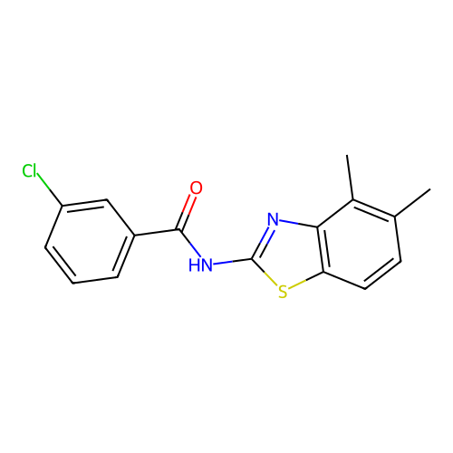 3-chloro-N-(4,5-dimethyl-1,3-benzothiazol-2-yl)benzamide structure