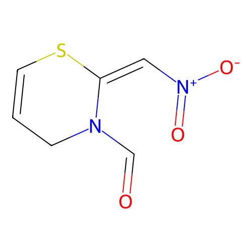 2H-1,3-Thiazine-3(4H)-carboxaldehyde, dihydro-2-(nitromethylene)- structure