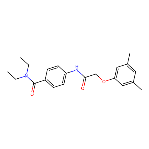 4-{[(3,5-dimethylphenoxy)acetyl]amino}-N,N-diethylbenzamide structure