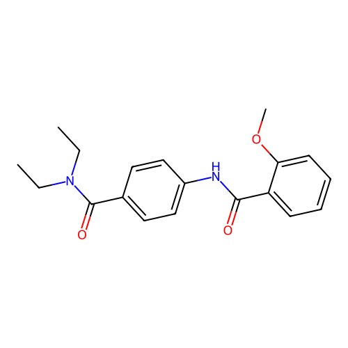 N-{4-[(diethylamino)carbonyl]phenyl}-2-methoxybenzamide structure