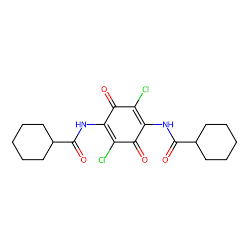 n,n'-(2,5-dichloro-3,6-dioxocyclohexa-1,4-diene-1,4-diyl)dicyclohexanecarboxamide structure