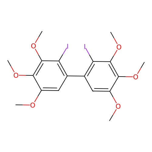 2,2'-Diiodo-3,3',4,4',5,5'-hexamethoxy-1,1'-biphenyl structure