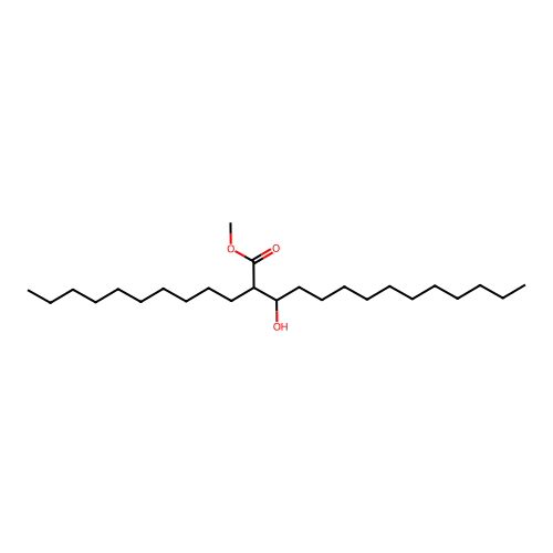 Methyl 2-decyl-3-hydroxytetradecanoate structure