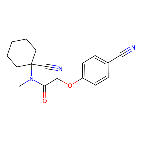 N-(1-cyanocyclohexyl)-2-(4-cyanophenoxy)-N-methylacetamide structure