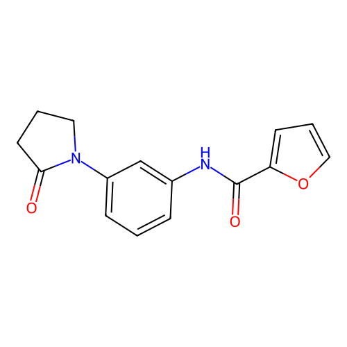 N-[3-(2-oxopyrrolidin-1-yl)phenyl]furan-2-carboxamide structure