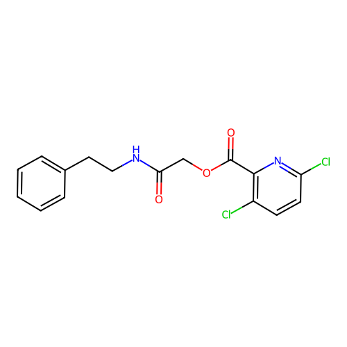 [(2-Phenylethyl)carbamoyl]methyl 3,6-dichloropyridine-2-carboxylate structure