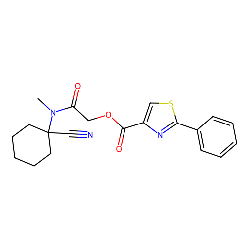 [(1-Cyanocyclohexyl)(methyl)carbamoyl]methyl 2-phenyl-1,3-thiazole-4-carboxylate structure
