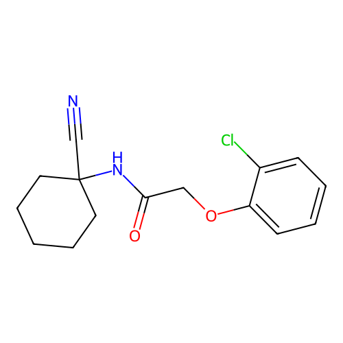 2-(2-chlorophenoxy)-N-(1-cyanocyclohexyl)acetamide structure