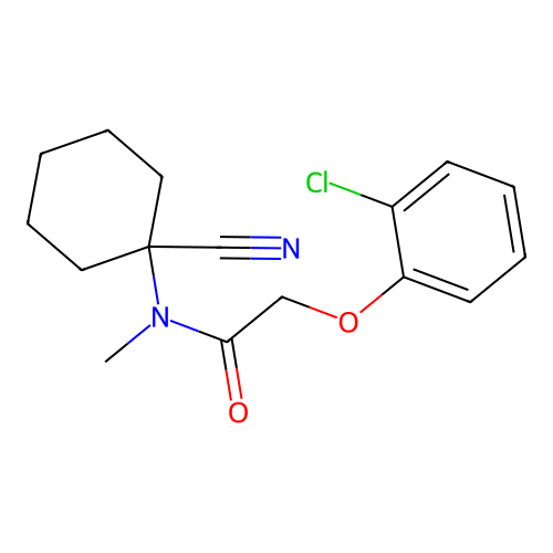 2-(2-chlorophenoxy)-N-(1-cyanocyclohexyl)-N-methylacetamide structure
