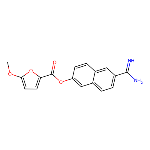 6-Amidino-2-naphthyl 5-methoxy-furan-2-carboxylate structure