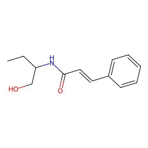 N-(1-hydroxybutan-2-yl)-3-phenylprop-2-enamide structure