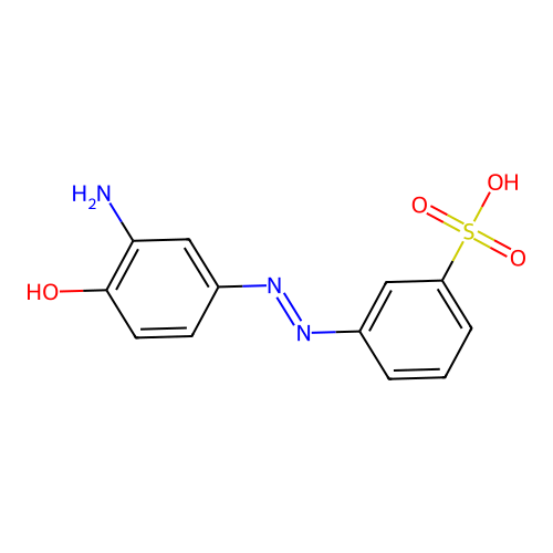m-((3-Amino-4-hydroxyphenyl)azo)benzenesulphonic acid structure