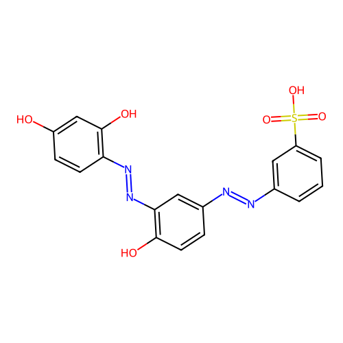 3-((3-((2,4-Dihydroxyphenyl)azo)-4-hydroxyphenyl)azo)benzenesulphonic acid structure