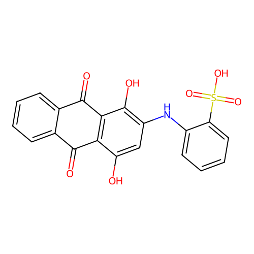 ((9,10-Dihydro-1,4-dihydroxy-9,10-dioxo-2-anthryl)amino)benzenesulphonic acid structure