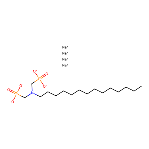Tetrasodium [(tetradecylimino)dimethylene]diphosphonate structure