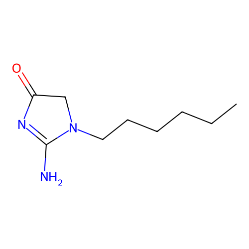 2-amino-3-hexyl-4H-imidazol-5-one structure