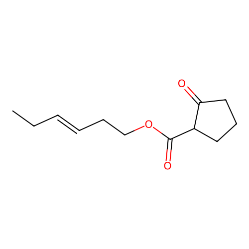 Hex-3-enyl 2-oxocyclopentane-1-carboxylate structure