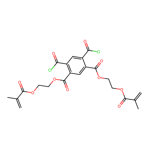 Bis(2-((2-methyl-1-oxoallyl)oxy)ethyl) 4,6-bis(chloroformyl)isophthalate structure