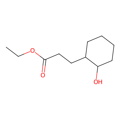 Ethyl 2-hydroxycyclohexanepropionate structure