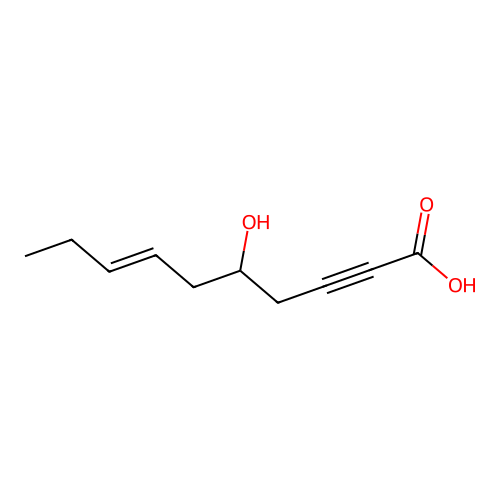 5-Hydroxydec-7-en-2-ynoic acid structure