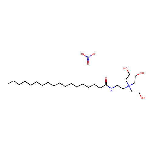 Tris(2-hydroxyethyl)(2-(stearoylamino)ethyl)ammonium nitrate structure
