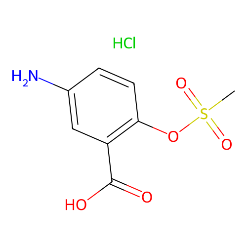 5-Amino-2-((methylsulphonyl)oxy)benzoic acid hydrochloride structure