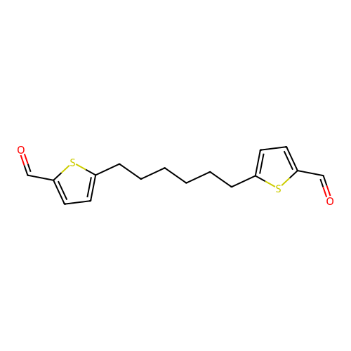 5-[6-(5-Formyl-2-thienyl)hexyl]thiophene-2-carbaldehyde structure