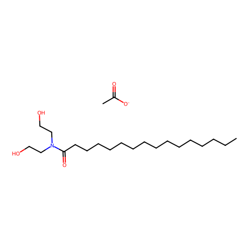 N,N-bis(2-hydroxyethyl)hexadecanamide acetate structure