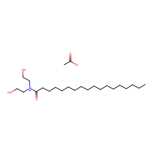 Bis(2-hydroxyethyl)-octadecanoylazanium acetate structure