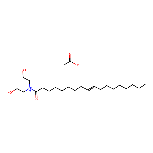 Bis(2-hydroxyethyl)-octadec-9-enoylazanium acetate structure