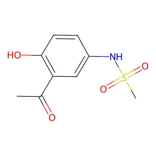 N-(3-acetyl-4-hydroxyphenyl)methanesulfonamide structure